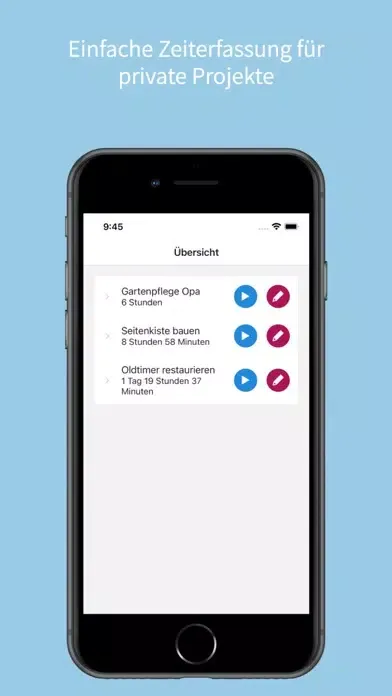 Capturas de pantalla de tracky Projekterfassung