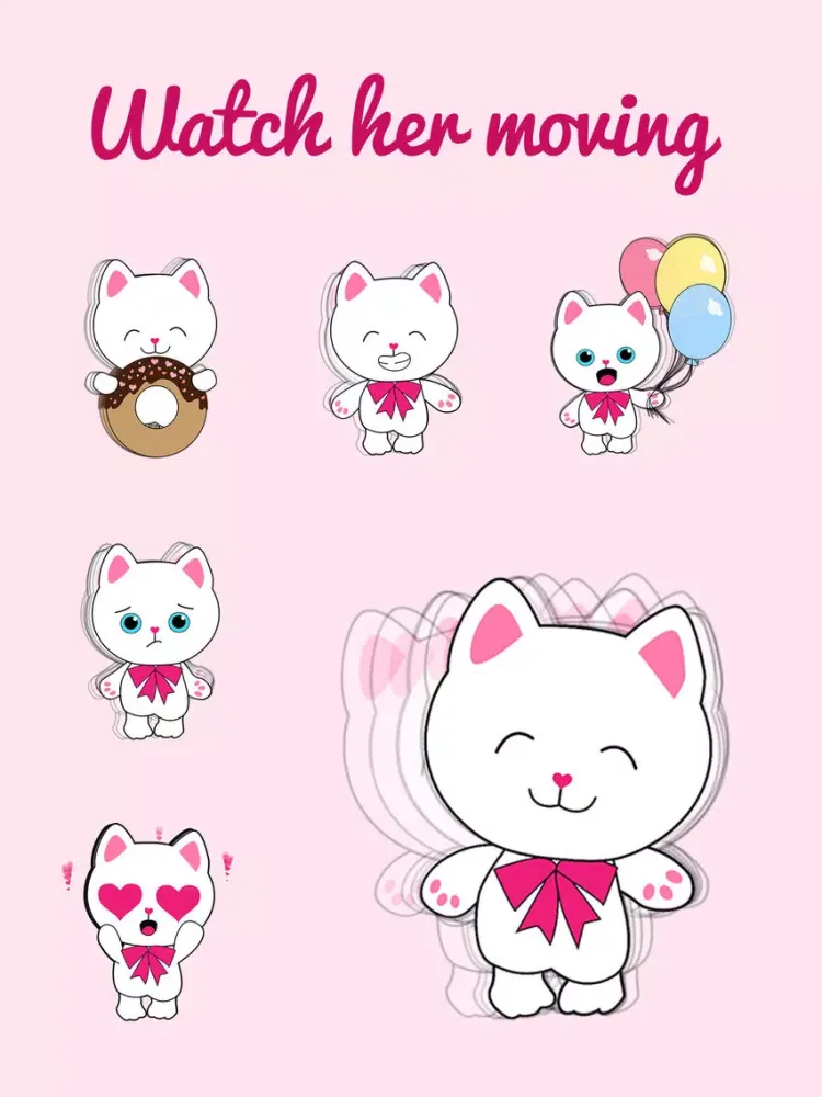 Kitty Cat animated Stickers iPad  스크린샷