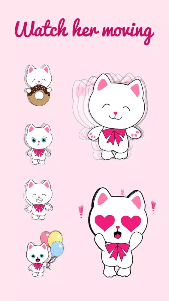 Kitty Cat animated Stickers 스크린샷