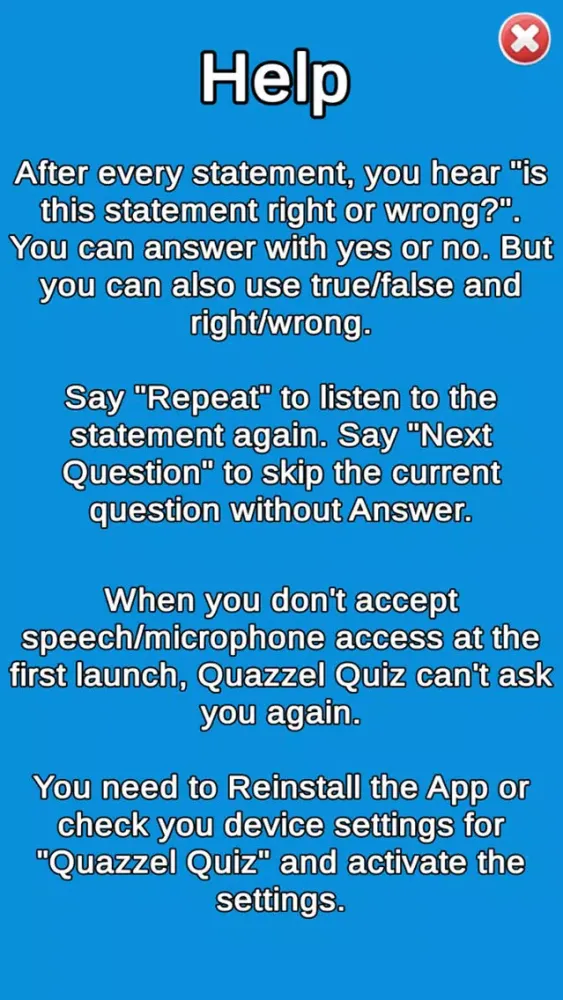 Capturas de tela do Quazzel Quiz: Speak your answer