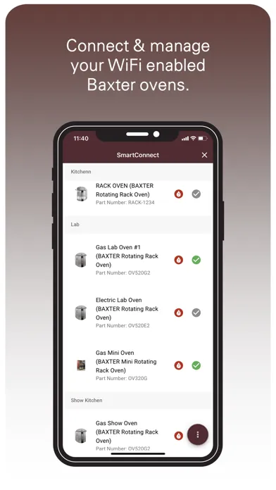 Ảnh chụp màn hình của BAXTER SmartConnect