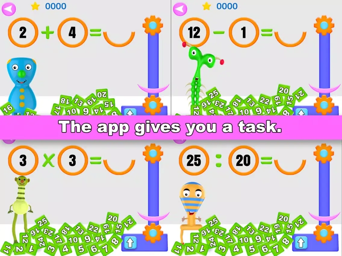Capturas de tela do Funny Math Monster iPad 