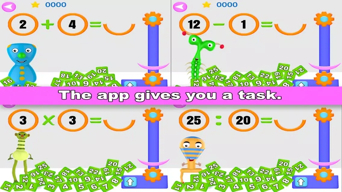 Capturas de tela do Funny Math Monster