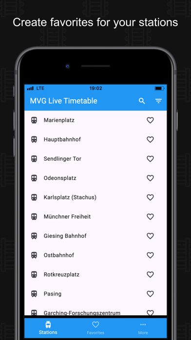 Tangkapan skrin MVG Live Timetable