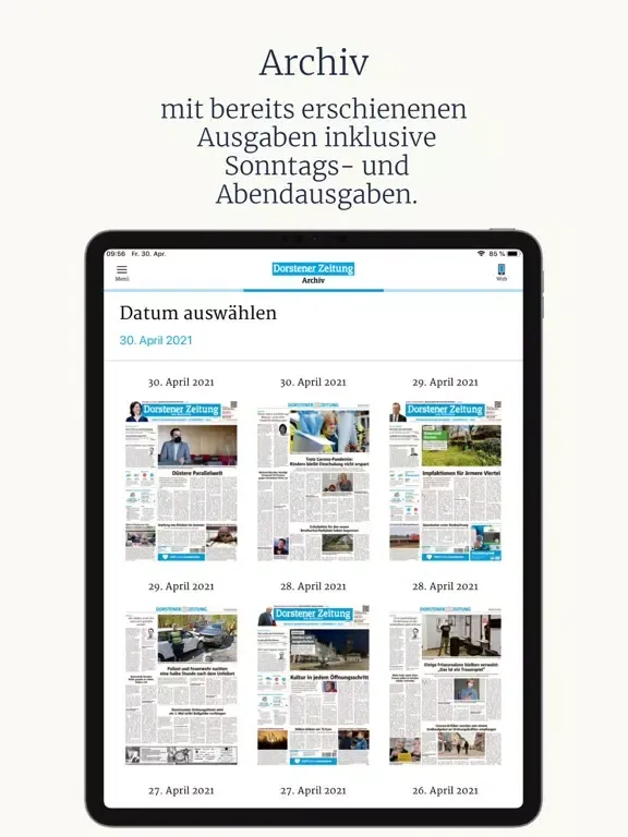 Dorstener Zeitung iPad  Screenshots
