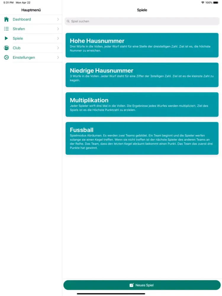 KEGL: Dein Kegel Manager iPad 应用截图