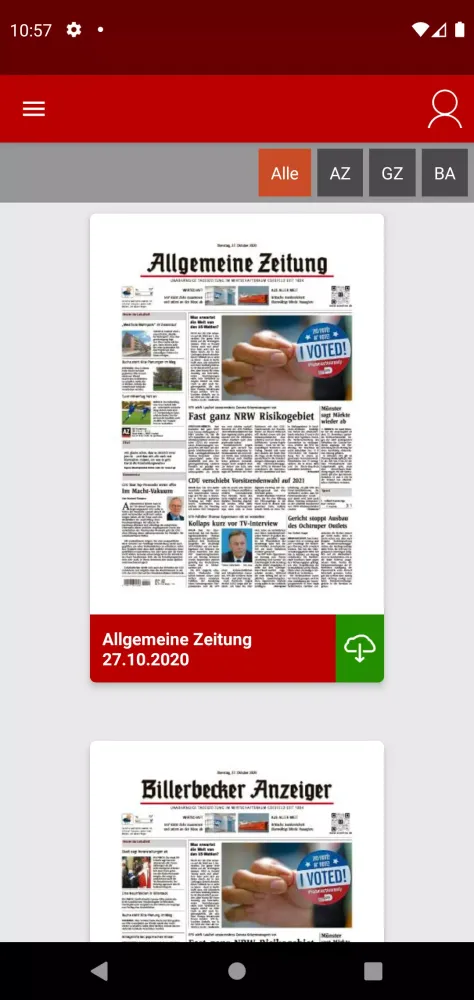 Allgemeine Zeitung e-Paper スクリーンショット