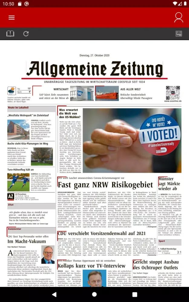 Allgemeine Zeitung e-Paper スクリーンショット