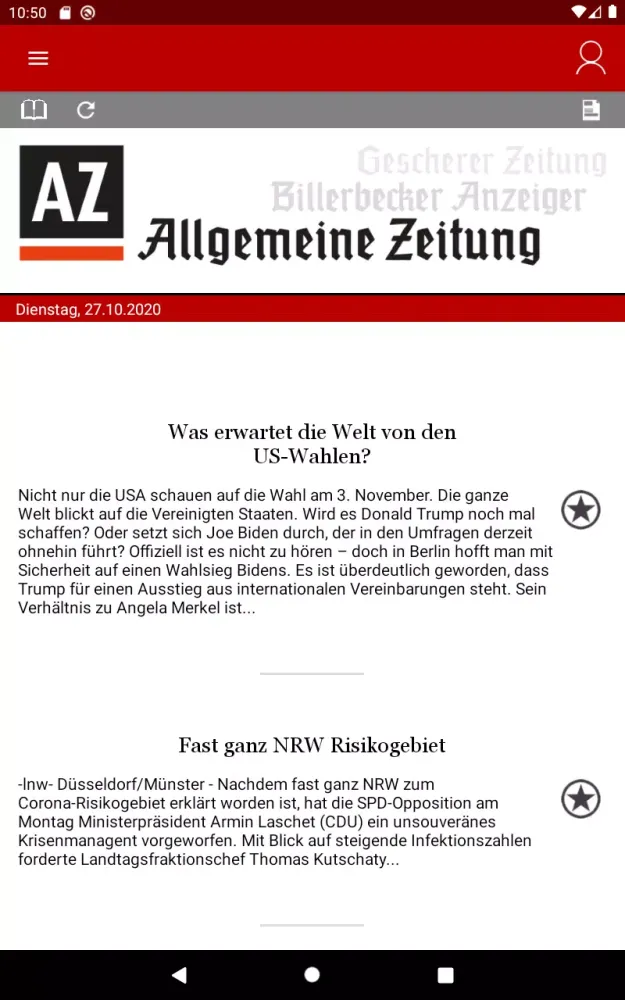 Allgemeine Zeitung e-Paper スクリーンショット