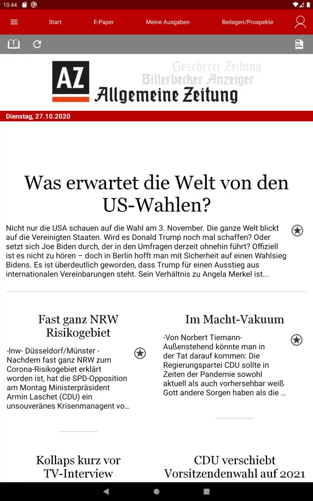 Allgemeine Zeitung e-Paper スクリーンショット