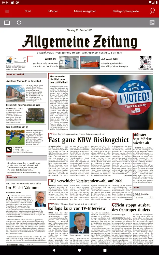Allgemeine Zeitung e-Paper スクリーンショット