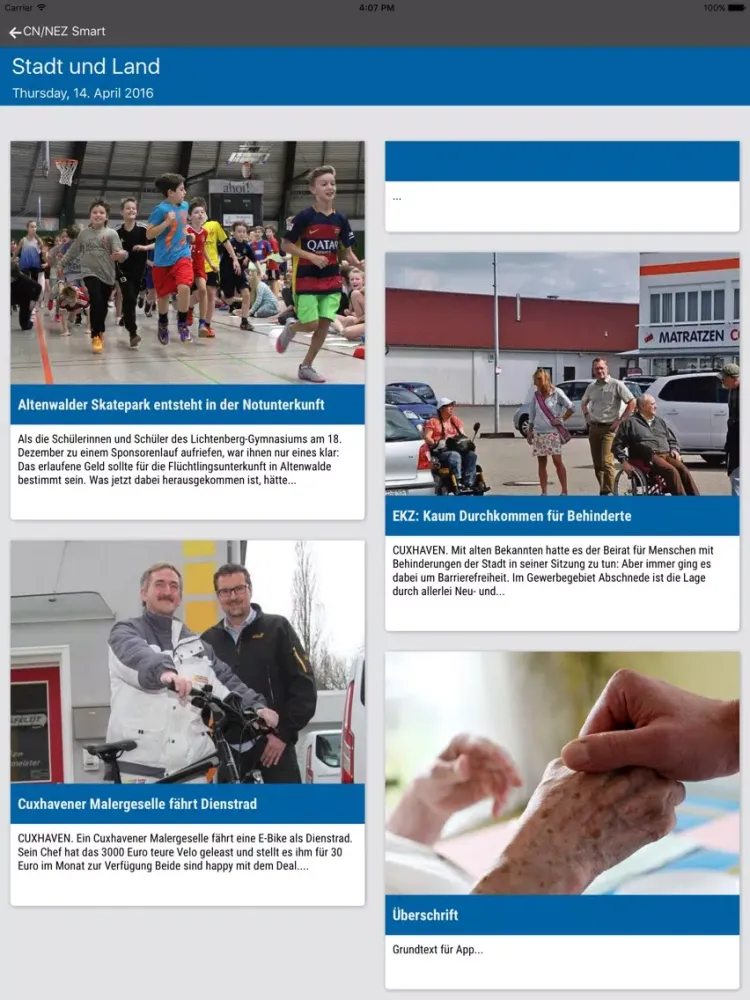 Capturas de tela do Cuxhaven-Niederelbe Verlagsgesellschaft Smart iPad 