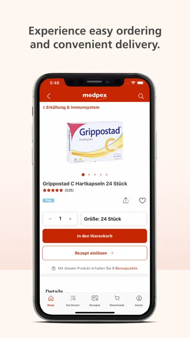 Captures d'écran de medpex Apotheken Versand