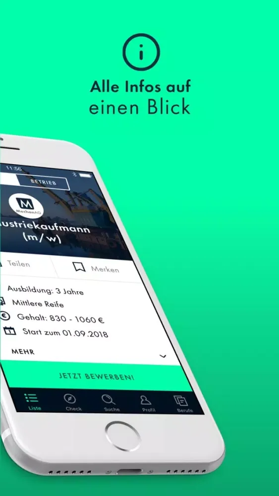 Zrzuty ekranu Ausbildung finden - TalentHero
