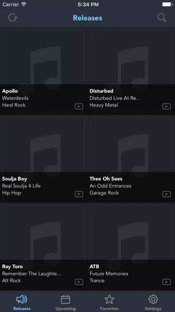 Captures d'écran de Music Releases