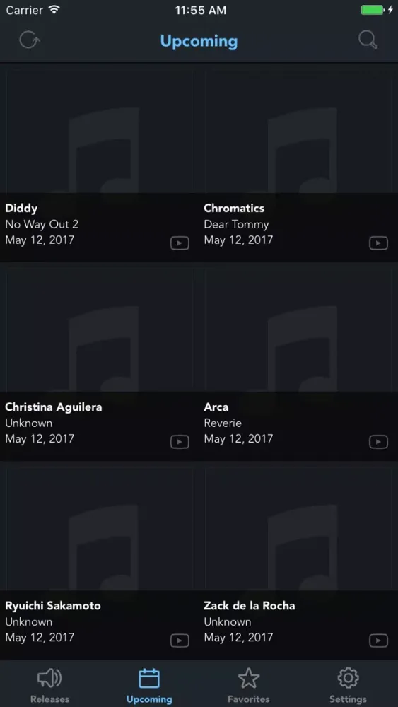 Captures d'écran de Music Releases