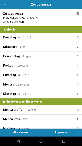 Mensa Göttingen Screenshots