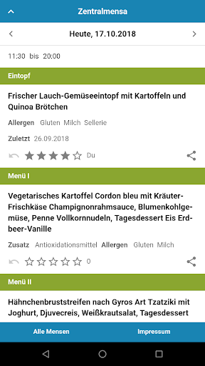 Mensa Göttingen Screenshots