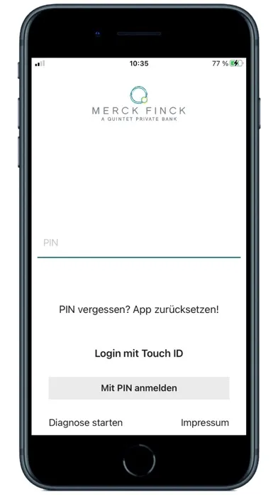 Zrzuty ekranu Merck Finck appTAN
