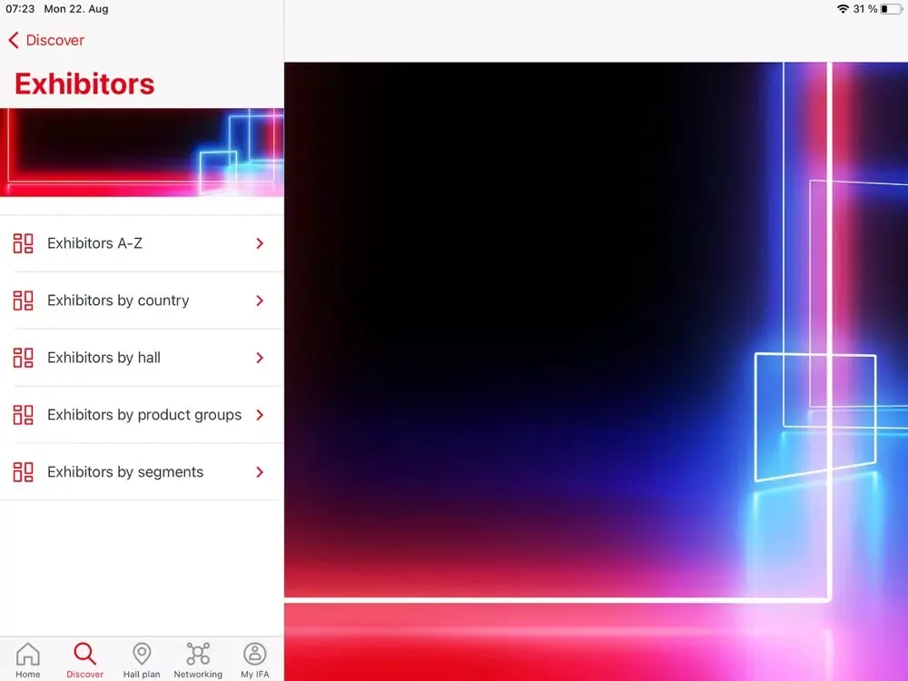 Capturas de pantalla de IFA Berlin iPad 