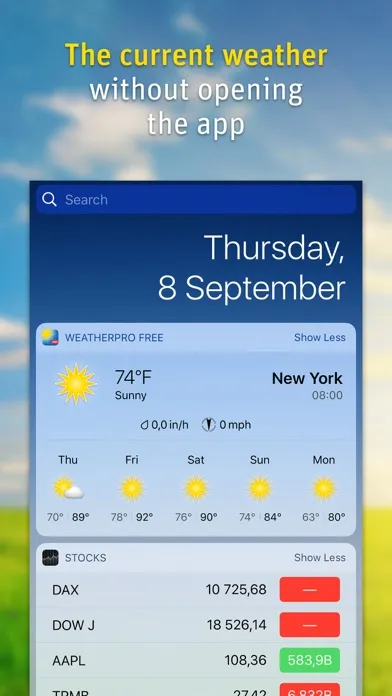 Capturas de tela do WeatherPro Lite