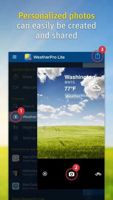 Capturas de tela do WeatherPro Lite