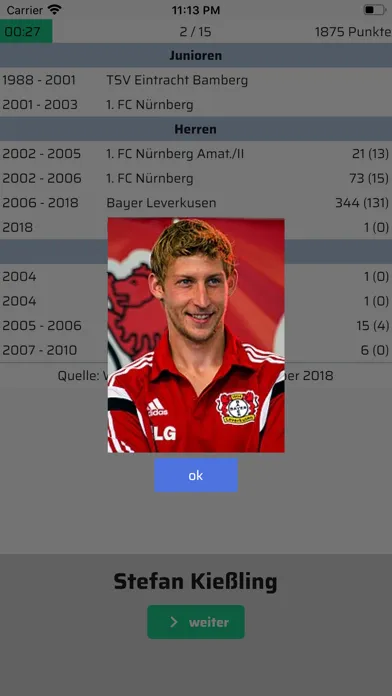 Скриншоты Fußballer raten - Fußballquiz