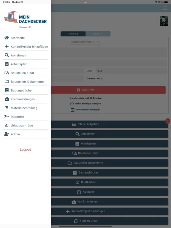 MeinDachdecker iPad  سکرین شاٹس