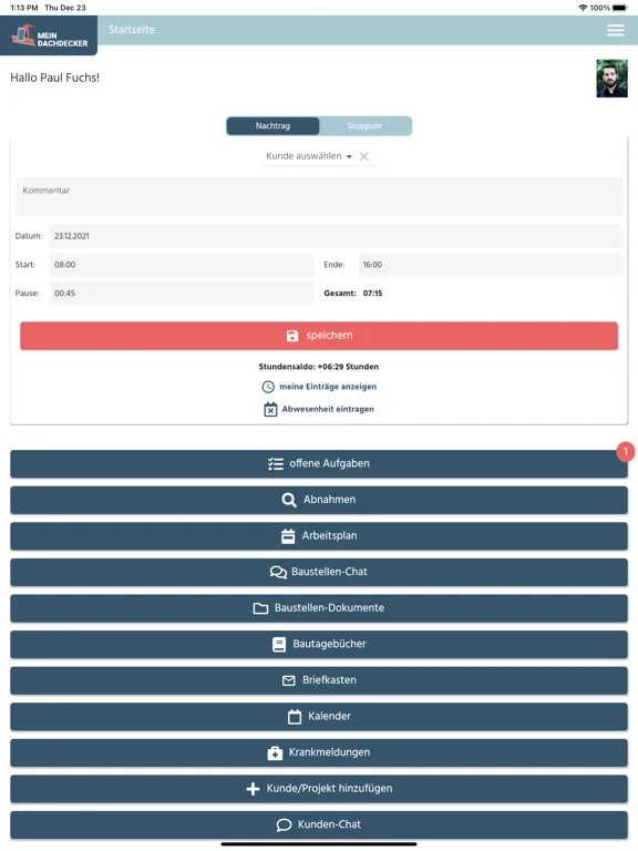 MeinDachdecker iPad  سکرین شاٹس