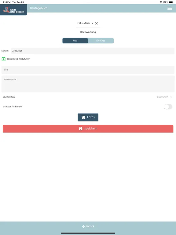 MeinDachdecker iPad  سکرین شاٹس