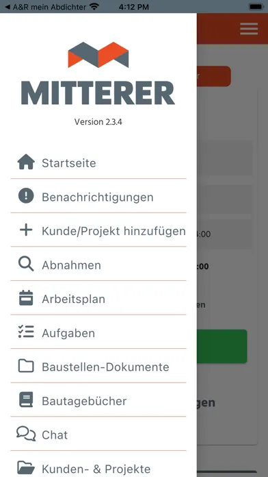 Ảnh chụp màn hình của Mitterer-App