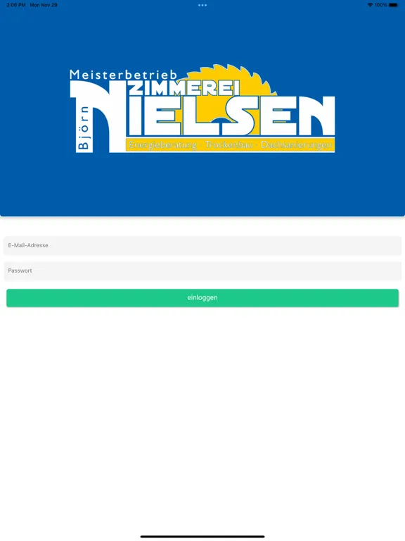 Tangkapan skrin Zimmerei Björn Nielsen iPad 