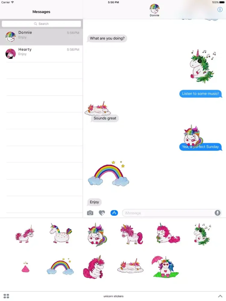 Zrzuty ekranu Hand Drawn Unicorns Sticker Pack iPad 
