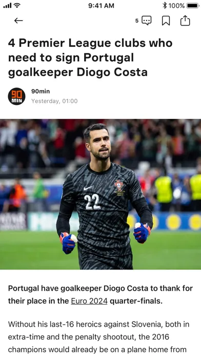 OneFootball - Soccer Scores Ekran Görüntüleri
