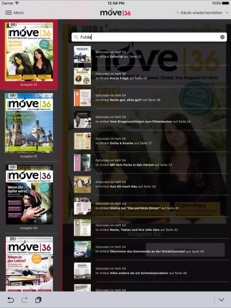 move36 - Das Magazin für dich! iPad  سکرین شاٹس