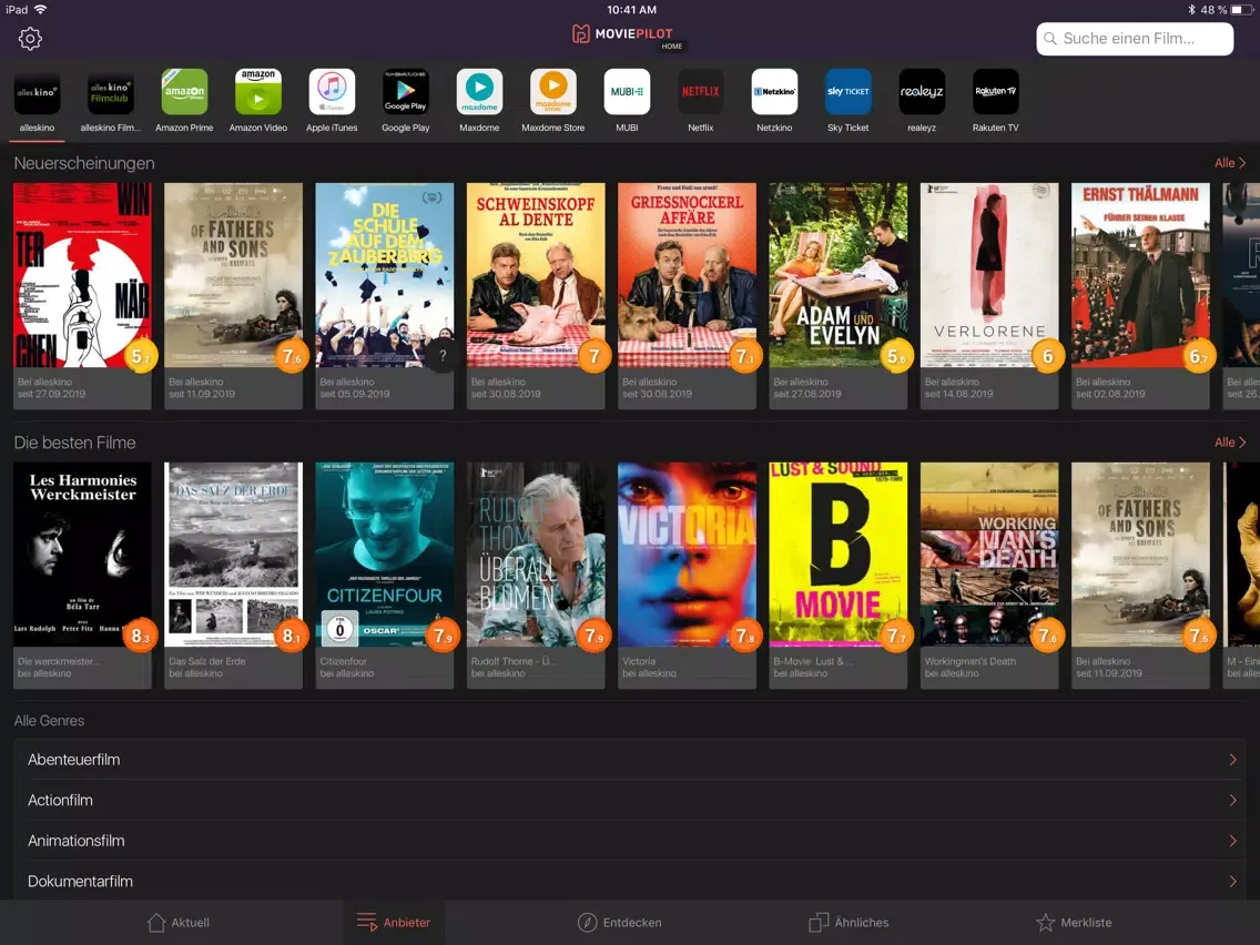 Moviepilot Home: Filme, Serien iPad 应用截图