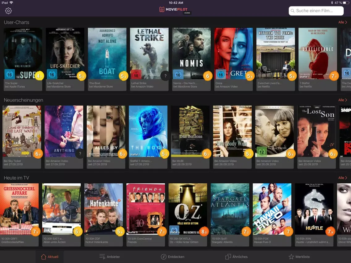 Moviepilot Home: Filme, Serien iPad 应用截图