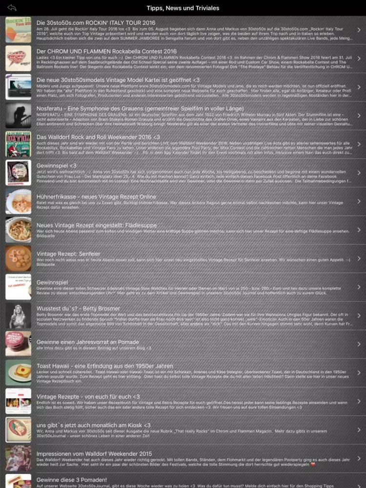 30sto50s.com iPad  スクリーンショット