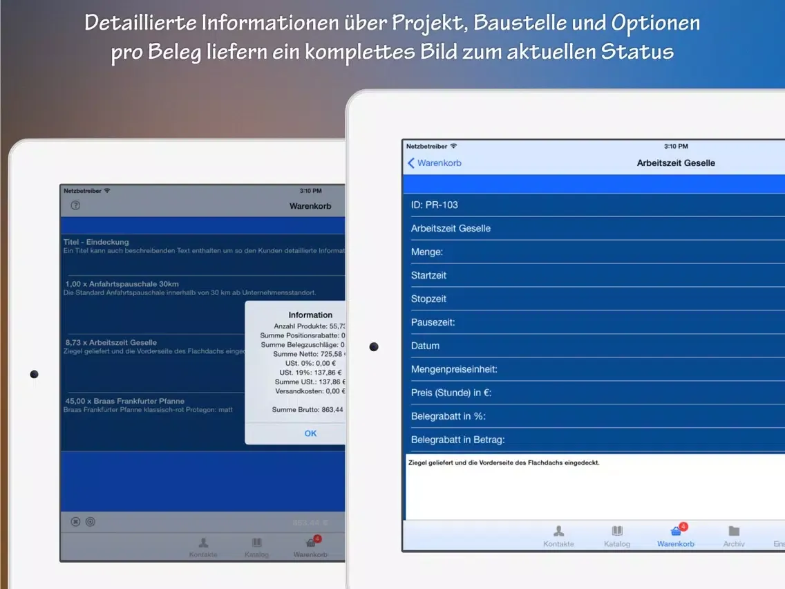 Tangkapan skrin HWA - Die Handwerker App PRO iPad 