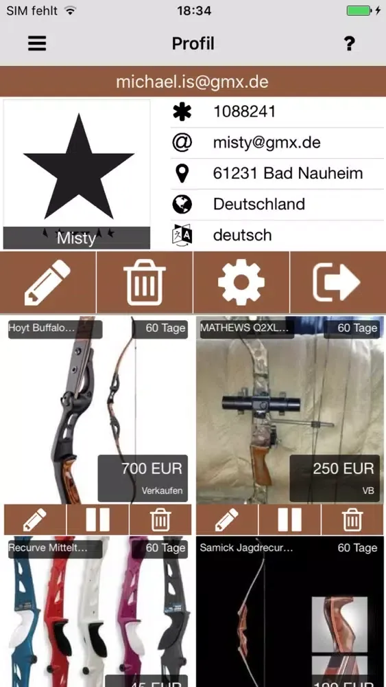 Zrzuty ekranu ARCHERY - Flohmarkt und Servic