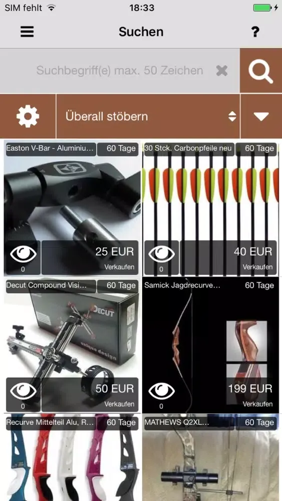 Zrzuty ekranu ARCHERY - Flohmarkt und Servic