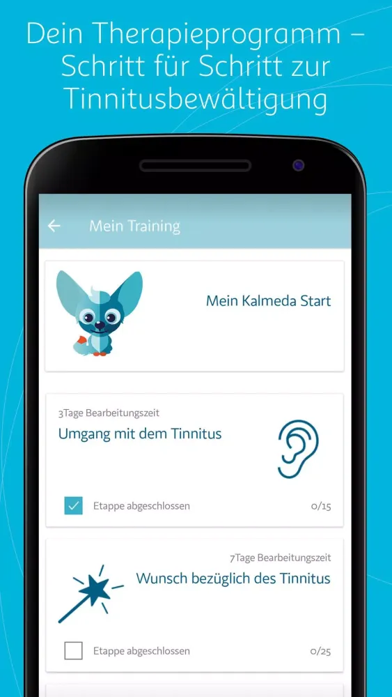 Kalmeda Tinnitus-App Screenshots
