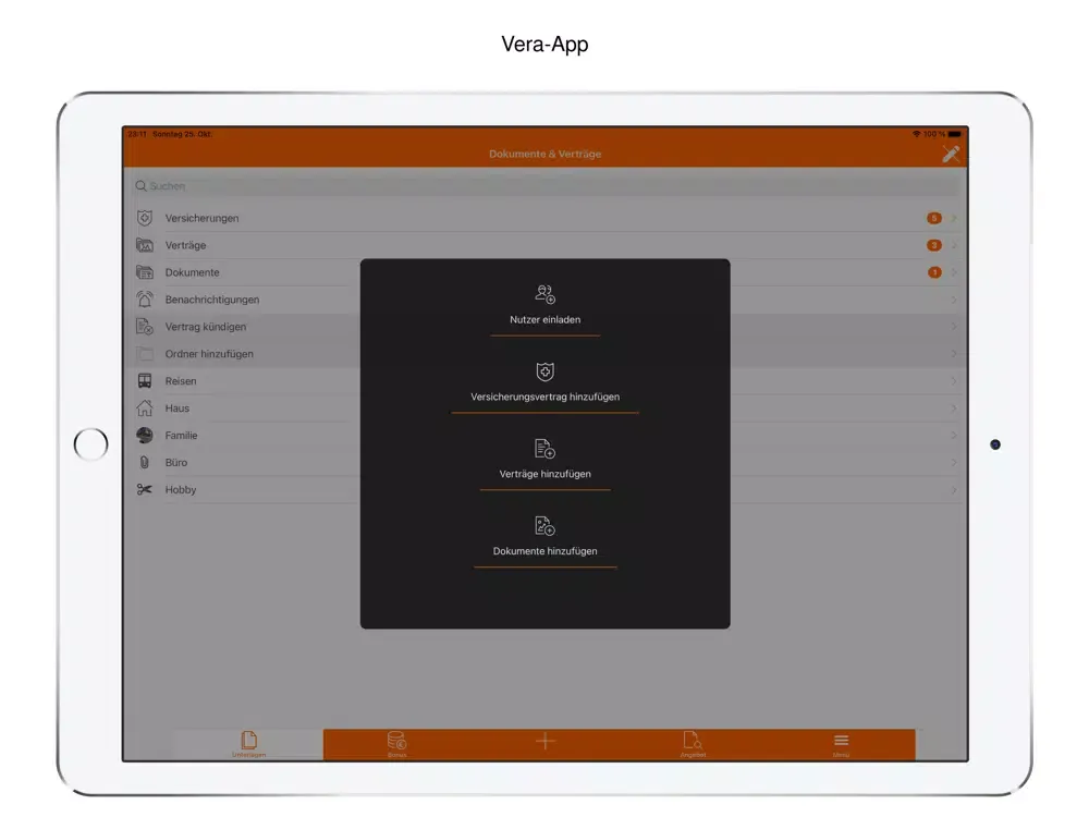 Ảnh chụp màn hình của Vera-App iPad 