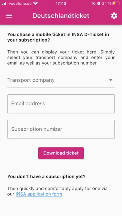 INSA D-Ticket Screenshots