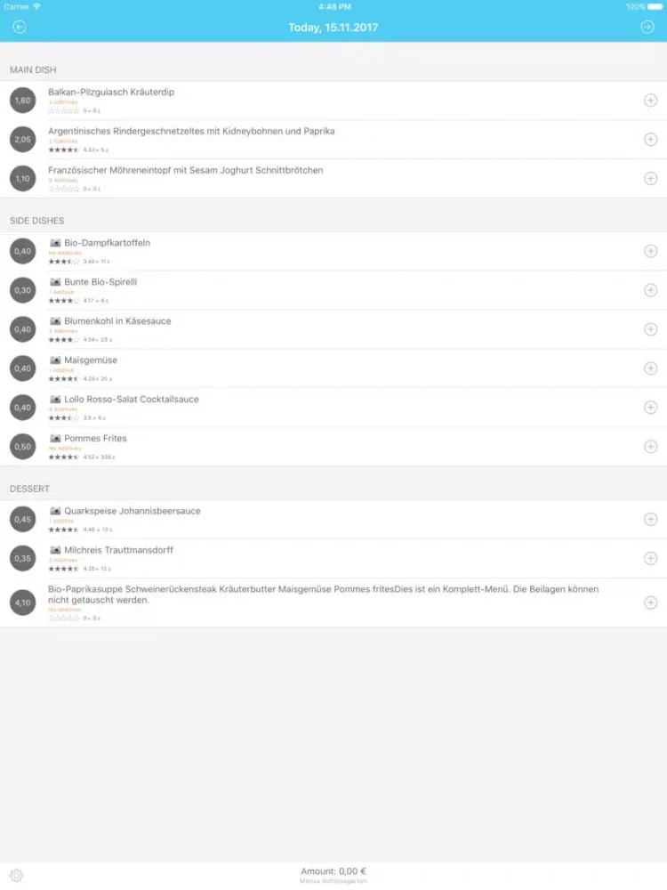 Скриншоты Studentenfutter | Mensa-App iPad 