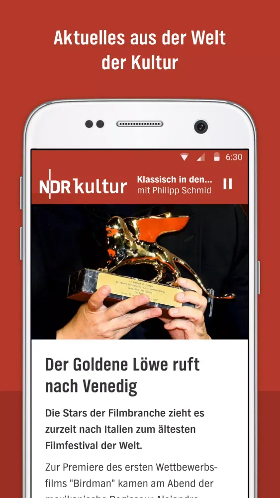 Tangkapan skrin NDR Kultur Radio