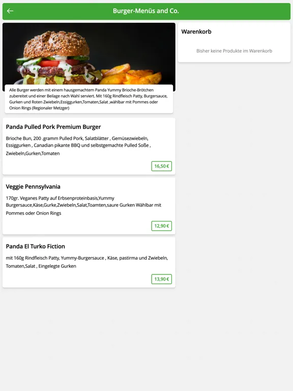 Zrzuty ekranu Panda Yummy Kirchheim u. Teck iPad 