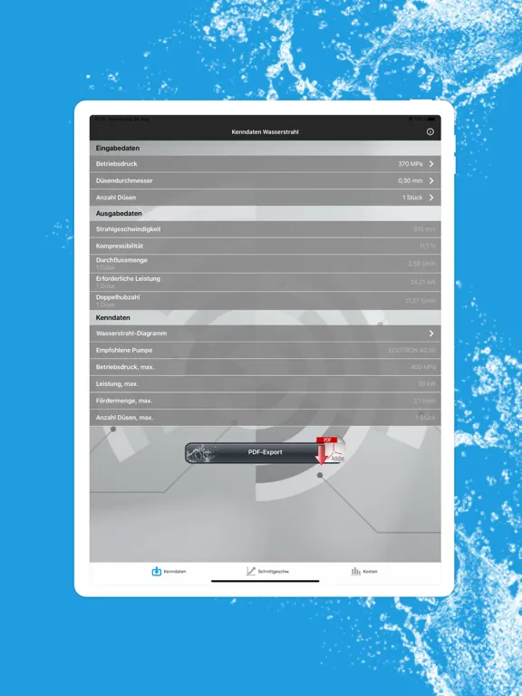 Waterjet-Calculator iPad  스크린샷