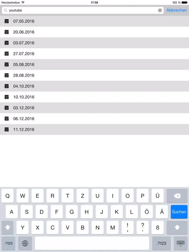 Ảnh chụp màn hình của Start in den Tag 2016 iPad 