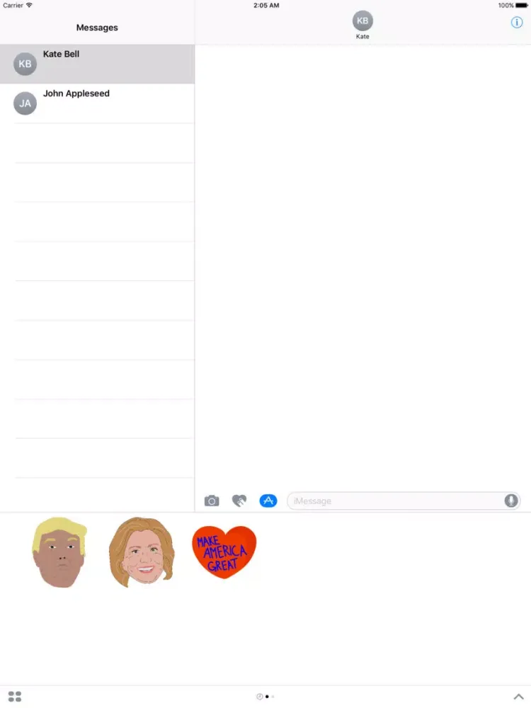 Tangkapan skrin American Election Stickers iPad 